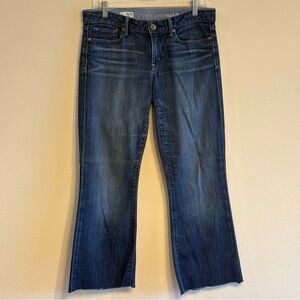 Gap Women's Sexy Boot Dark Wash Raw Hem Blue Denim Jeans SZ 30/10r
